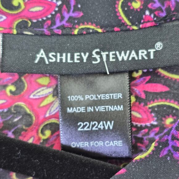 Ashley Stewart Top Blouse Womens Plus Size 22 24W Sheer Colorful Fairy Whimsy - Picture 3 of 12